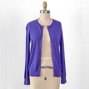 TSE Classic Cashmere Purple Cardigan Preppy Womens Knit